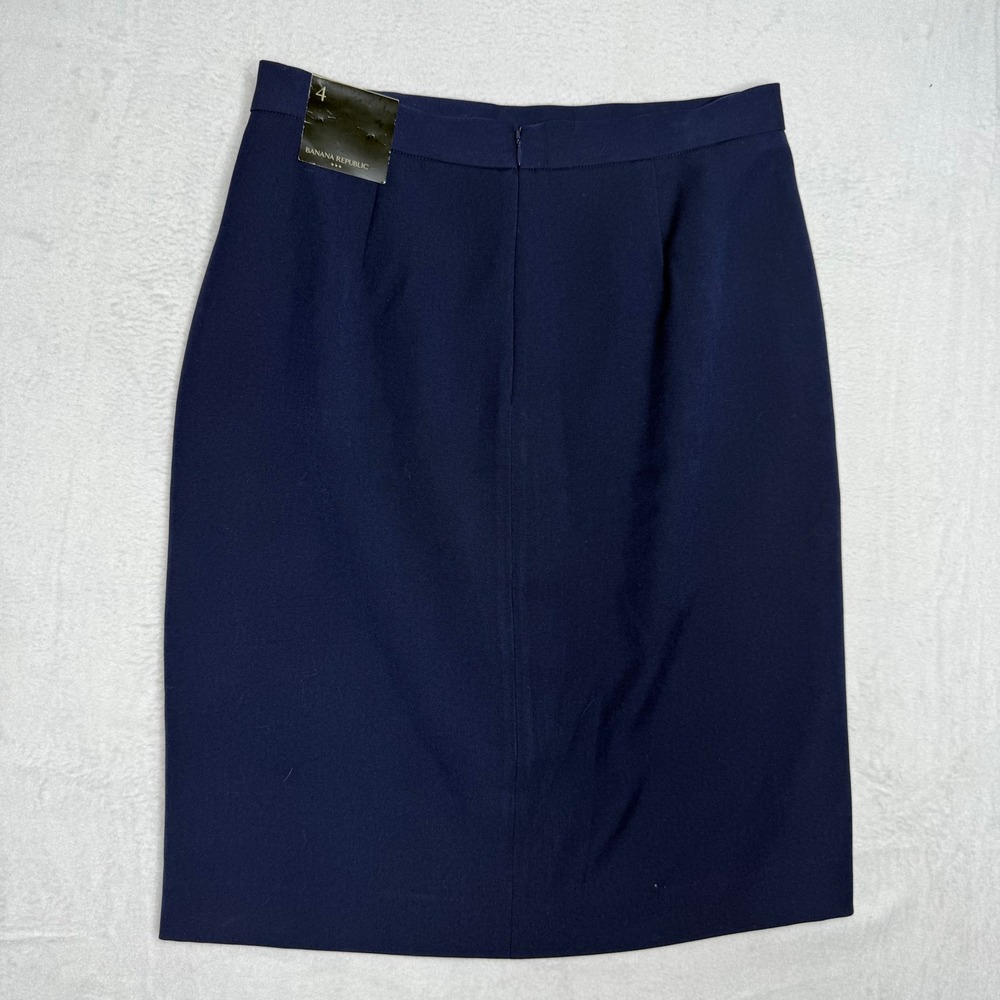 Banana Republic Navy Blue Pencil Skirt Classic Business Casual Size 4 NWT - Picture 7 of 7